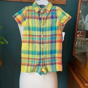Ralph Lauren plaid short-all 6 mos. NWT